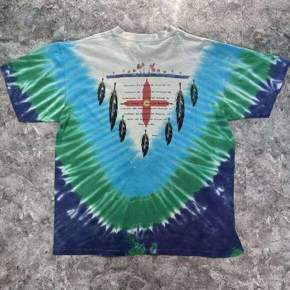 Vintage Allman Brothers Band Tour Concert T-Shirt XL Tie Dye All Over Design - Picture 2 of 8